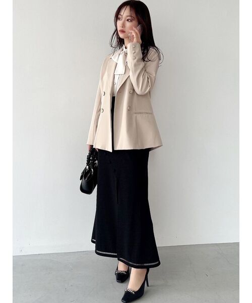 RESEXXY（リゼクシー）の「テーラードミディジャケット【セットアップ着用可能】（テーラードジャケット・レディース・ホワイト/ベージュ/その他1・FREE）」の6枚目の写真