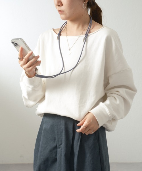 Beau're（ヴュレ）の「《BEAURE/ビュレ》レザーコードスマホストラップ3（スマホグッズ・レディース・グレー/ベージュ/パープル/ブラック/ライトグレー・FREE）」の5枚目の写真