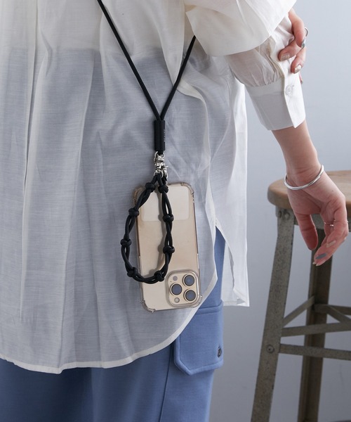 Beau're（ヴュレ）の「《BEAURE/ビュレ》レザーコードスマホストラップ3（スマホグッズ・レディース・グレー/ベージュ/パープル/ブラック/ライトグレー・FREE）」の18枚目の写真