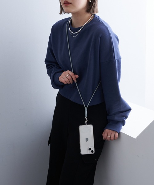 Beau're（ヴュレ）の「《BEAURE/ビュレ》レザーコードスマホストラップ3（スマホグッズ・レディース・グレー/ベージュ/パープル/ブラック/ライトグレー・FREE）」の7枚目の写真