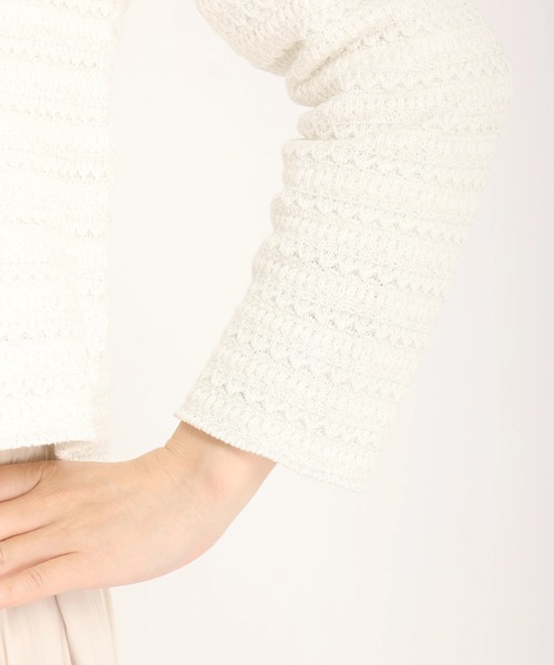 STRAWBERRY-FIELDS（ストロベリーフィールズ）の「プリマリリー　ニットカーディガン（カーディガン/ボレロ・レディース・ネイビー/オフホワイト・2）」の7枚目の写真