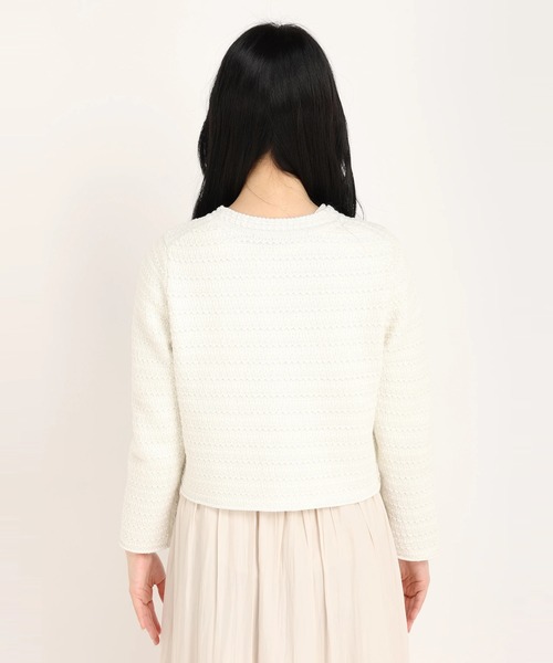 STRAWBERRY-FIELDS（ストロベリーフィールズ）の「プリマリリー　ニットカーディガン（カーディガン/ボレロ・レディース・ネイビー/オフホワイト・2）」の4枚目の写真