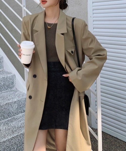 セール】4つボタンダブルチェスターコート（トレンチコート