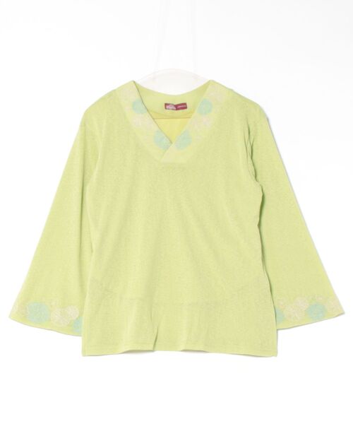 カヤ(カヤ)の「【カヤ】木の芽どき中着トップス(Tシャツ/カットソー・レディース・ホワイト/ブルー/スミクロ/ライトパープル/ネイビー/ライトグリーン/コーラル・FREE)」の3枚目の写真