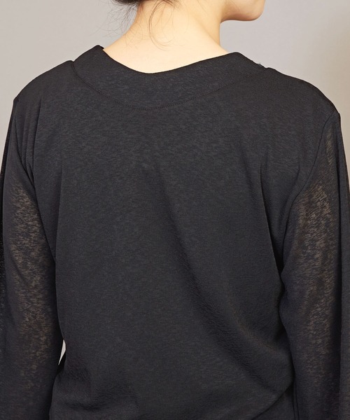 カヤ(カヤ)の「【カヤ】木の芽どき中着トップス(Tシャツ/カットソー・レディース・ホワイト/ブルー/スミクロ/ライトパープル/ネイビー/ライトグリーン/コーラル・FREE)」の18枚目の写真
