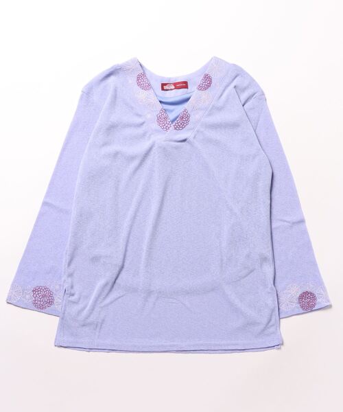 カヤ(カヤ)の「【カヤ】木の芽どき中着トップス(Tシャツ/カットソー・レディース・ホワイト/ブルー/スミクロ/ライトパープル/ネイビー/ライトグリーン/コーラル・FREE)」の19枚目の写真