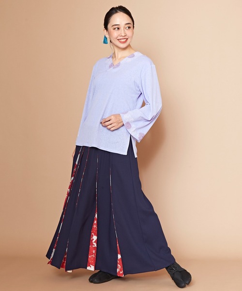 カヤ(カヤ)の「【カヤ】木の芽どき中着トップス(Tシャツ/カットソー・レディース・ホワイト/ブルー/スミクロ/ライトパープル/ネイビー/ライトグリーン/コーラル・FREE)」の20枚目の写真