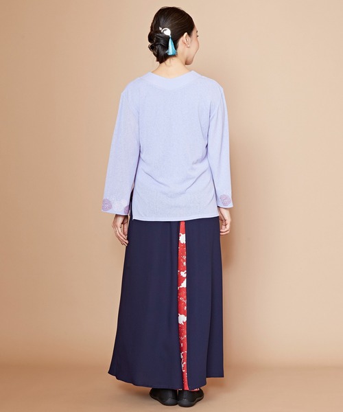 カヤ(カヤ)の「【カヤ】木の芽どき中着トップス(Tシャツ/カットソー・レディース・ホワイト/ブルー/スミクロ/ライトパープル/ネイビー/ライトグリーン/コーラル・FREE)」の22枚目の写真