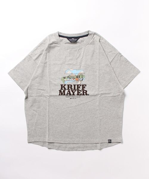 KRIFF MAYER Lady's Collection(クリフメイヤーレディースコレクション)の「ロゴプリントゆるT(Tシャツ/カットソー・レディース・オフホワイト/グレー/チャコール/カラフル・MEDIUM/LARGE)」の6枚目の写真