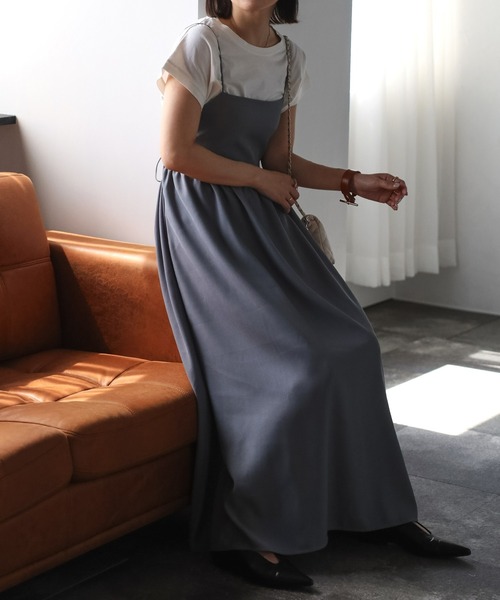 セール】バックデザインロングキャミワンピース（ワンピース）｜ap