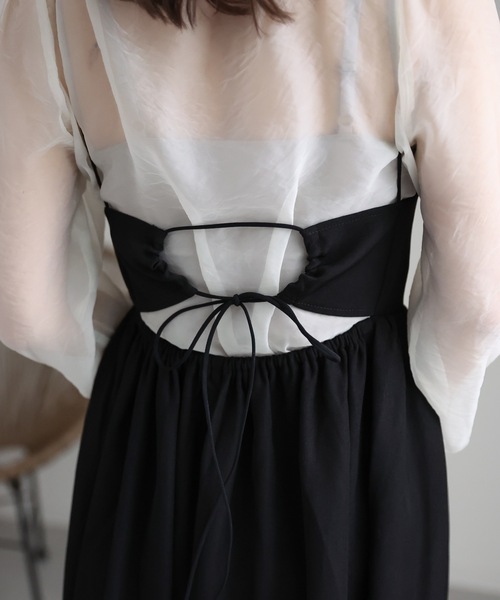 ap retro（アプレトロ）の「バックデザインロングキャミワンピース（ワンピース・レディース・ブラック/グレー/アイボリー・FREE）」の20枚目の写真