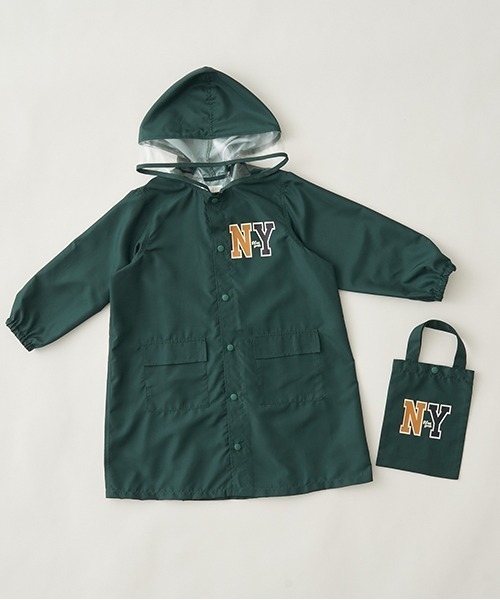 b・ROOM（ビールーム）の「収納袋入りアソートレインコート（レインコート/ポンチョ・キッズ・モスグリーン/ブルーグレー/ブラック/ネイビー・S/M）」の8枚目の写真