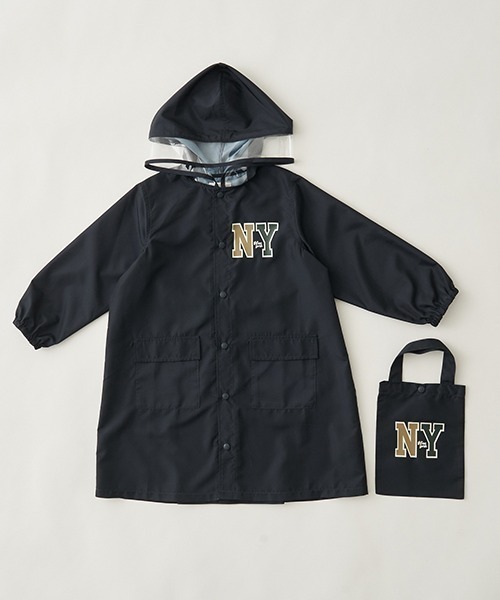 b・ROOM（ビールーム）の「収納袋入りアソートレインコート（レインコート/ポンチョ・キッズ・モスグリーン/ブルーグレー/ブラック/ネイビー・S/M）」の6枚目の写真
