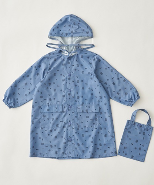 b・ROOM（ビールーム）の「収納袋入りアソートレインコート（レインコート/ポンチョ・キッズ・モスグリーン/ブルーグレー/ブラック/ネイビー・S/M）」の5枚目の写真