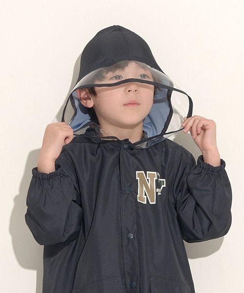 b・ROOM（ビールーム）の「収納袋入りアソートレインコート（レインコート/ポンチョ・キッズ・モスグリーン/ブルーグレー/ブラック/ネイビー・S/M）」の14枚目の写真