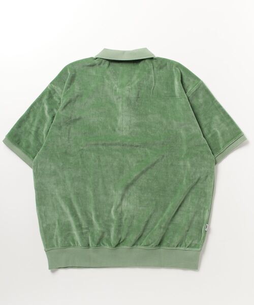 OBEY（オベイ）の「OBEY/オベイ PENSA VELOUR POLO オーバーサイズ ベロアポロシャツ 131090073（ポロシャツ・メンズ・グリーン/ホワイト・M/L/XL）」の3枚目の写真