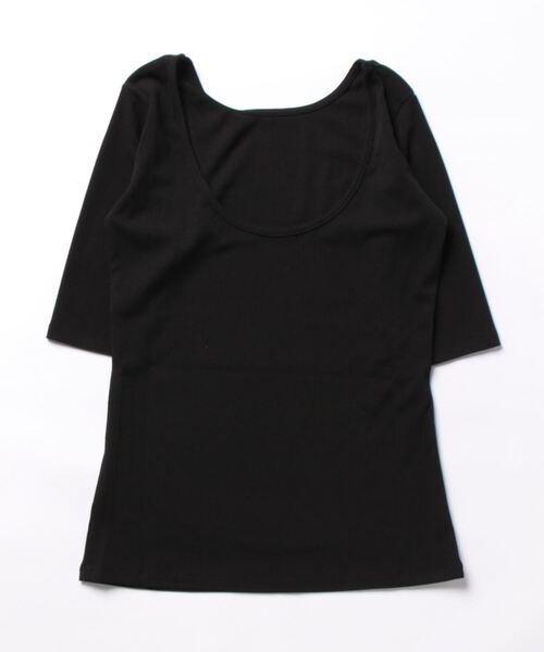 ECRIRE（エクリール）の「バックオープンリブカットソー（Tシャツ/カットソー・レディース・アイボリー/ブラック/グリーン・L/M）」の4枚目の写真