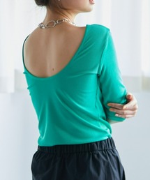 ECRIRE | バックオープンリブカットソー(Tシャツ/カットソー)