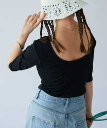 ECRIRE | 肌見せで春気分。バックオープンリブカットソー(Tシャツ/カットソー)