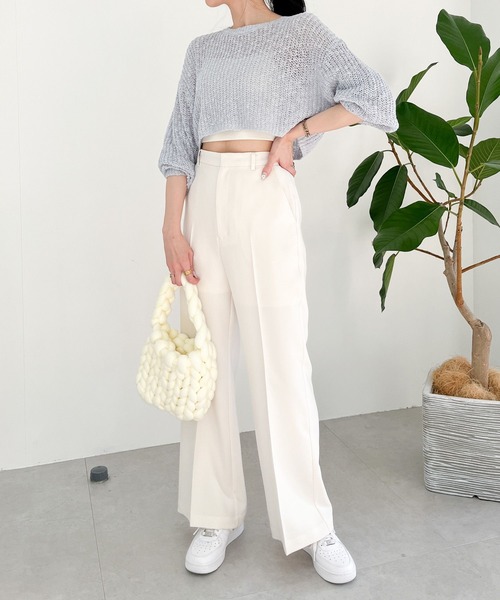 Heather（ヘザー）の「AZATOメッシュニット　190715（ニット/セーター・レディース・イエロー/ブルー/アイボリー・FREE）」の6枚目の写真