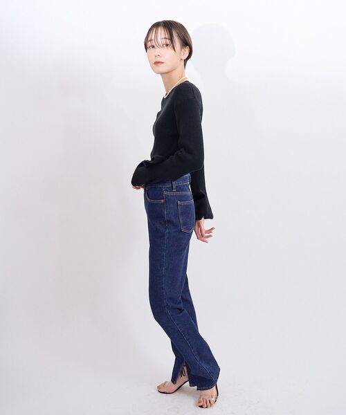 Kari & lili（カウリアンドリィリィ）の「フレアースリーブニットPO（ニット/セーター・レディース・ブラック/オフホワイト/ダークブルー・FREE）」の16枚目の写真