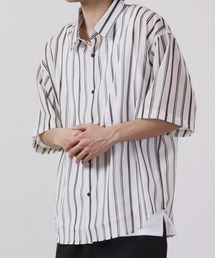 ciao プリントメッシュシアー半袖シャツ