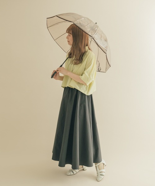 SMELLY(スメリー)の「パイピング12本骨長傘(長傘・レディース・ブラウン/グレー・FREE)」の6枚目の写真