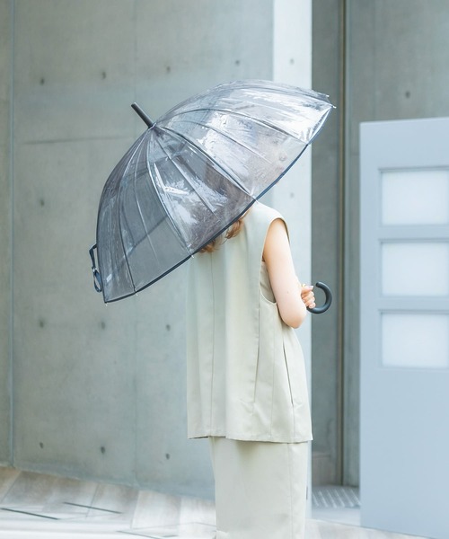 SMELLY(スメリー)の「パイピング12本骨長傘(長傘・レディース・ブラウン/グレー・FREE)」の10枚目の写真