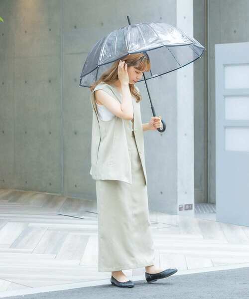 SMELLY(スメリー)の「パイピング12本骨長傘(長傘・レディース・ブラウン/グレー・FREE)」の11枚目の写真