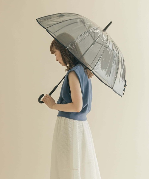 SMELLY(スメリー)の「パイピング12本骨長傘(長傘・レディース・ブラウン/グレー・FREE)」の13枚目の写真