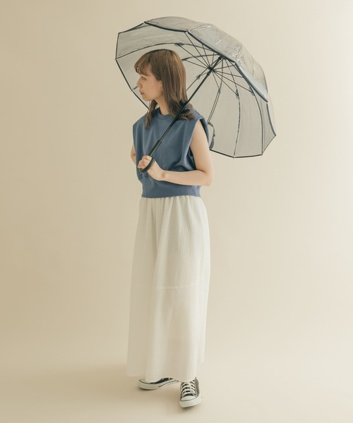 SMELLY(スメリー)の「パイピング12本骨長傘(長傘・レディース・ブラウン/グレー・FREE)」の15枚目の写真