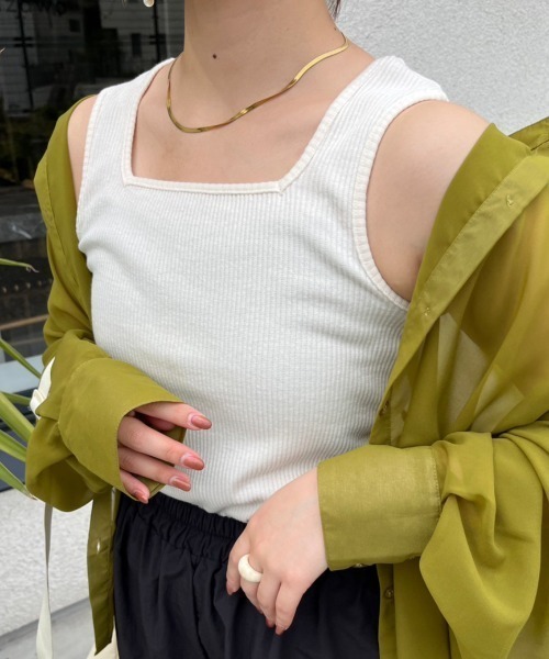 nemne store（ネンネストア）の「前後2wayタンクトップ（タンクトップ・レディース・オフホワイト/アイボリー/グリーン/ブラック・フリー）」の12枚目の写真