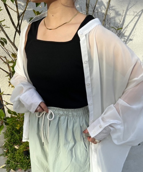 nemne store（ネンネストア）の「前後2wayタンクトップ（タンクトップ・レディース・オフホワイト/アイボリー/グリーン/ブラック・フリー）」の18枚目の写真