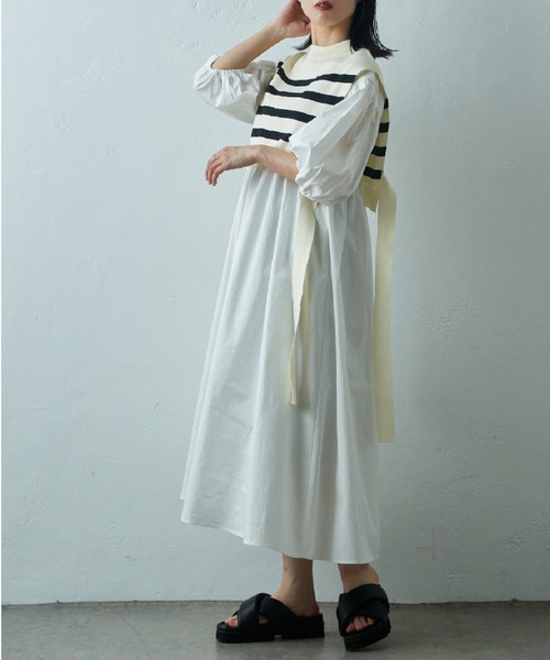 COLONY 2139（コロニートゥーワンスリーナイン）の「two one three nine +0 / サイドリボンベスト＋コットンギャザーワンピース（シャツワンピース・レディース・ネイビー/ホワイト/ホワイト系その他・FREE）」の10枚目の写真