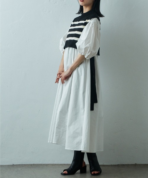 COLONY 2139（コロニートゥーワンスリーナイン）の「two one three nine +0 / サイドリボンベスト＋コットンギャザーワンピース（シャツワンピース・レディース・ネイビー/ホワイト/ホワイト系その他・FREE）」の16枚目の写真