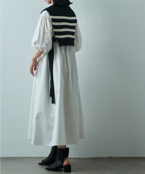 COLONY 2139（コロニートゥーワンスリーナイン）の「two one three nine +0 / サイドリボンベスト＋コットンギャザーワンピース（シャツワンピース・レディース・ネイビー/ホワイト/ホワイト系その他・FREE）」の20枚目の写真