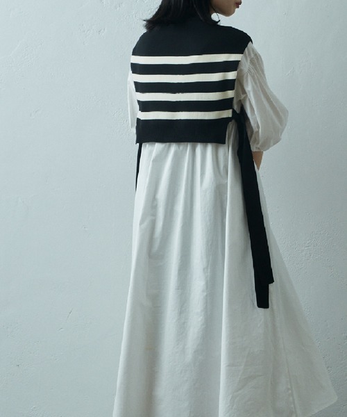 COLONY 2139（コロニートゥーワンスリーナイン）の「two one three nine +0 / サイドリボンベスト＋コットンギャザーワンピース（シャツワンピース・レディース・ネイビー/ホワイト/ホワイト系その他・FREE）」の18枚目の写真