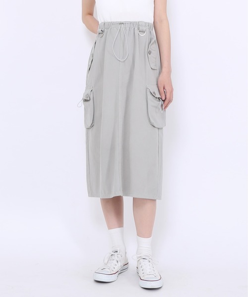 Figments（フィグメンツ）の「カーゴロングスカート（スカート・レディース・ブラック/グレー・FREE）」の2枚目の写真