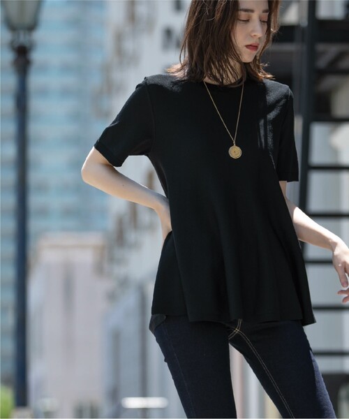 アイスタッチペプラムニット【UV/接触冷感/抗ピリング/洗濯機洗い可】