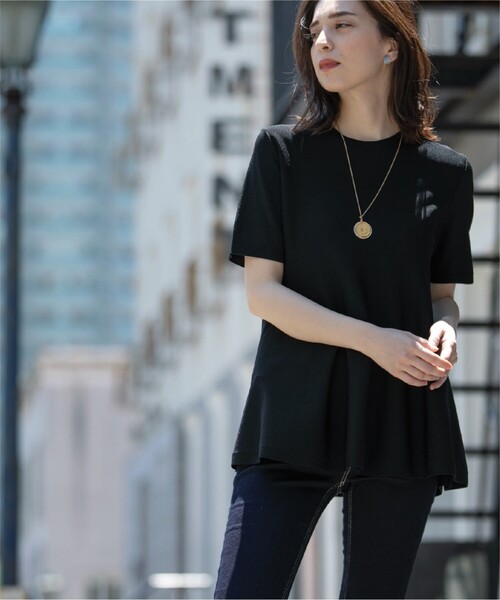 アイスタッチペプラムニット【UV/接触冷感/抗ピリング/洗濯機洗い可】