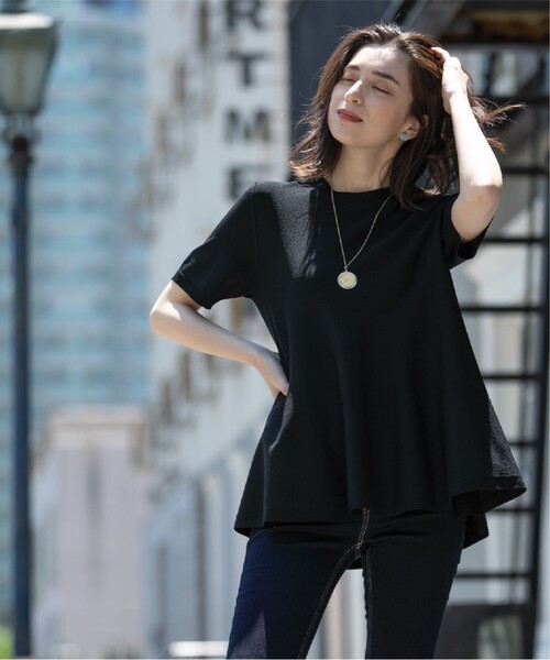 アイスタッチペプラムニット【UV/接触冷感/抗ピリング/洗濯機洗い可】