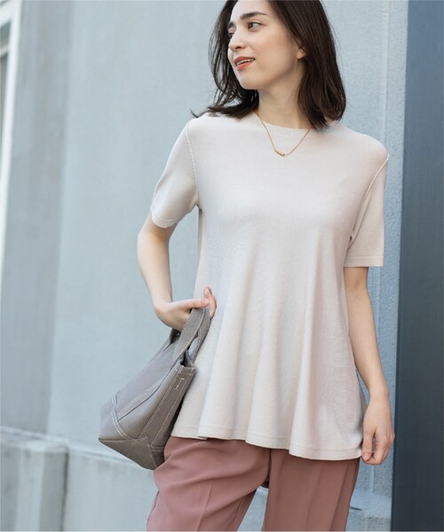 アイスタッチペプラムニット【UV/接触冷感/抗ピリング/洗濯機洗い可】