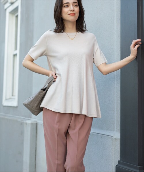 アイスタッチペプラムニット【UV/接触冷感/抗ピリング/洗濯機洗い可】