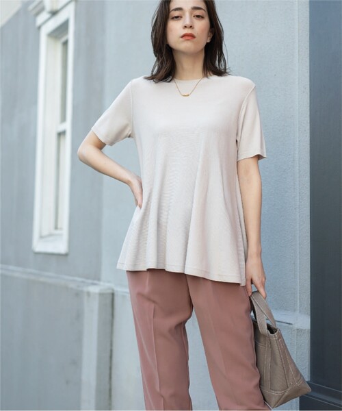 アイスタッチペプラムニット【UV/接触冷感/抗ピリング/洗濯機洗い可】