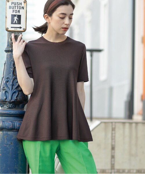 OPAQUE.CLIP（オペークドットクリップ）の「◆UVアイスタッチ ペプラムニット【接触冷感/抗ピリング/洗濯機洗い可】（ニット/セーター・レディース・ライトブルー/ブラック/ライトグレー/ブラウン系その他・38/40/42/36）」の11枚目の写真