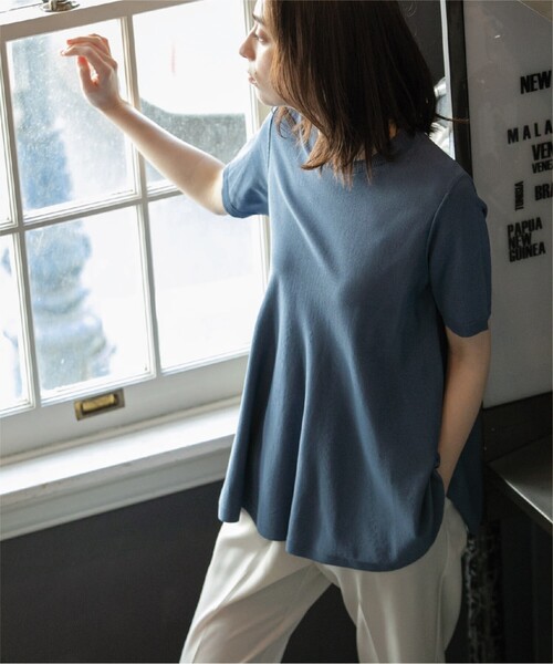 OPAQUE.CLIP（オペークドットクリップ）の「◆UVアイスタッチ ペプラムニット【接触冷感/抗ピリング/洗濯機洗い可】（ニット/セーター・レディース・ライトブルー/ブラック/ライトグレー/ブラウン系その他・38/40/42/36）」の21枚目の写真