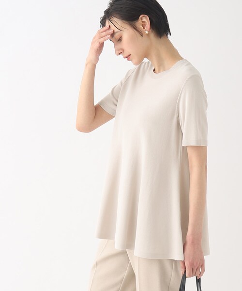 OPAQUE.CLIP（オペークドットクリップ）の「◆UVアイスタッチ ペプラムニット【接触冷感/抗ピリング/洗濯機洗い可】（ニット/セーター・レディース・ライトブルー/ブラック/ライトグレー/ブラウン系その他・38/40/42/36）」の13枚目の写真