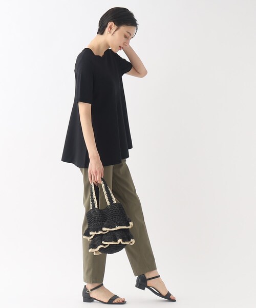 OPAQUE.CLIP（オペークドットクリップ）の「◆UVアイスタッチ ペプラムニット【接触冷感/抗ピリング/洗濯機洗い可】（ニット/セーター・レディース・ライトブルー/ブラック/ライトグレー/ブラウン系その他・38/40/42/36）」の22枚目の写真