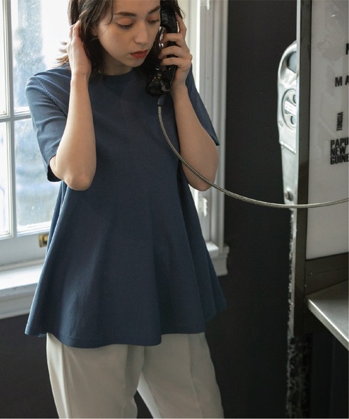 アイスタッチペプラムニット【UV/接触冷感/抗ピリング/洗濯機洗い可】