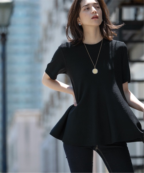 アイスタッチペプラムニット【UV/接触冷感/抗ピリング/洗濯機洗い可】